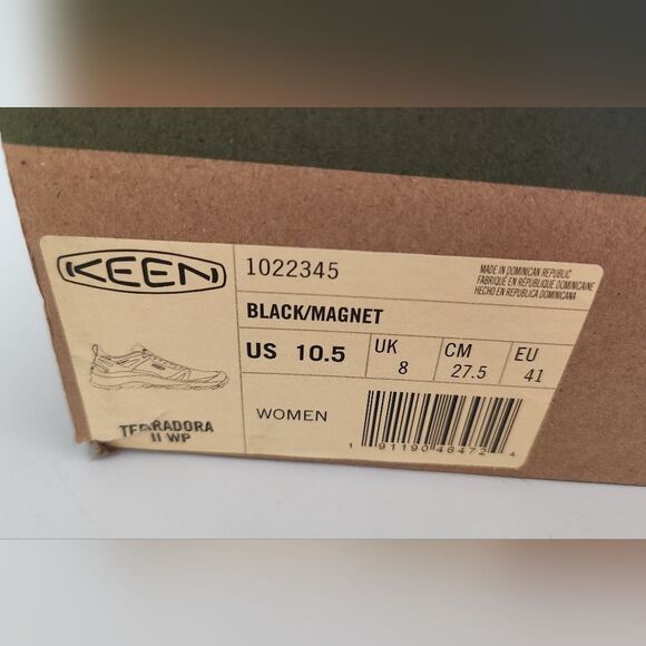 Keen Terradora II WP Sneaker Black/ Magnet (Women's) Size 10.5 - Picture 2 of 5